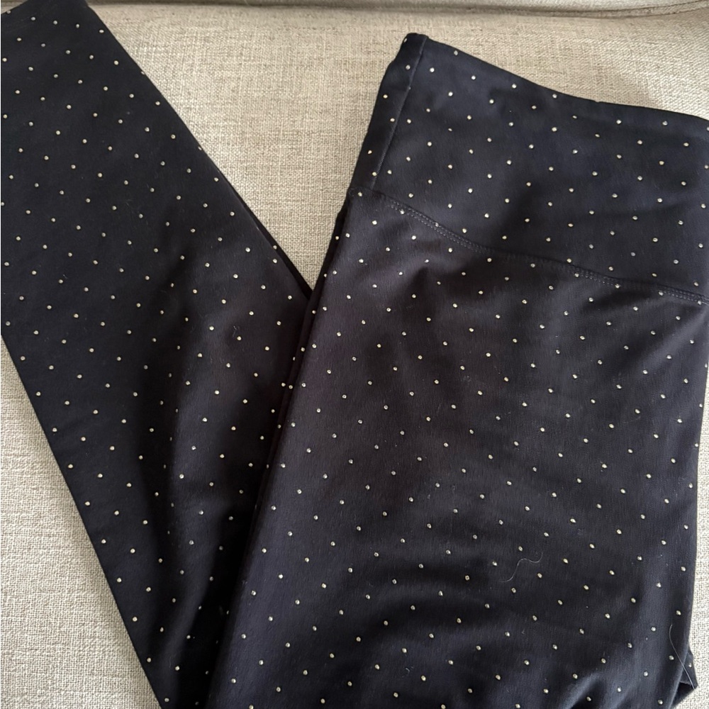 Intro. Black Leggings with Gold Accents